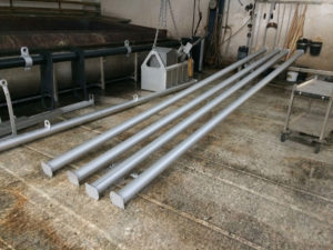 1st delivery - tensioning shafts - after edging